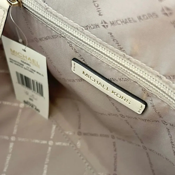 MICHAEL KORS JST TRAVEL MEDIUM DUFFLE SATCHEL SHOULDER CROSSBODY BAG VANILLA - Picture 7 of 10